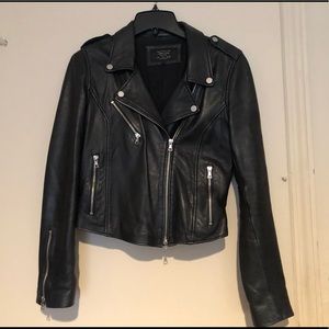 Authentic Leather ZARA TRAFALUC Motorcycle Jacket